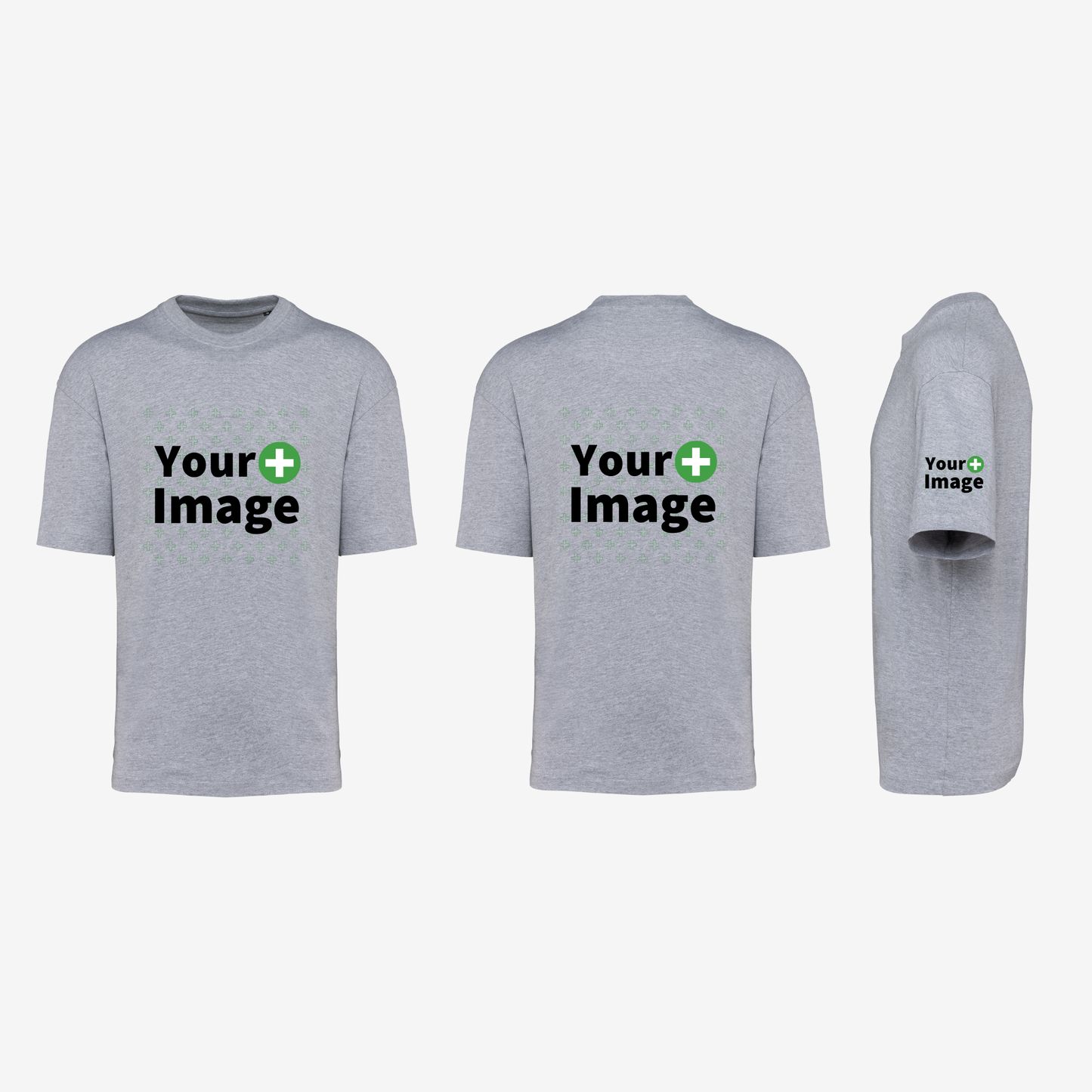 Custom Printed - OVERSIZED DROP SHOULDER T-SHIRT - Heather Slub Gray
