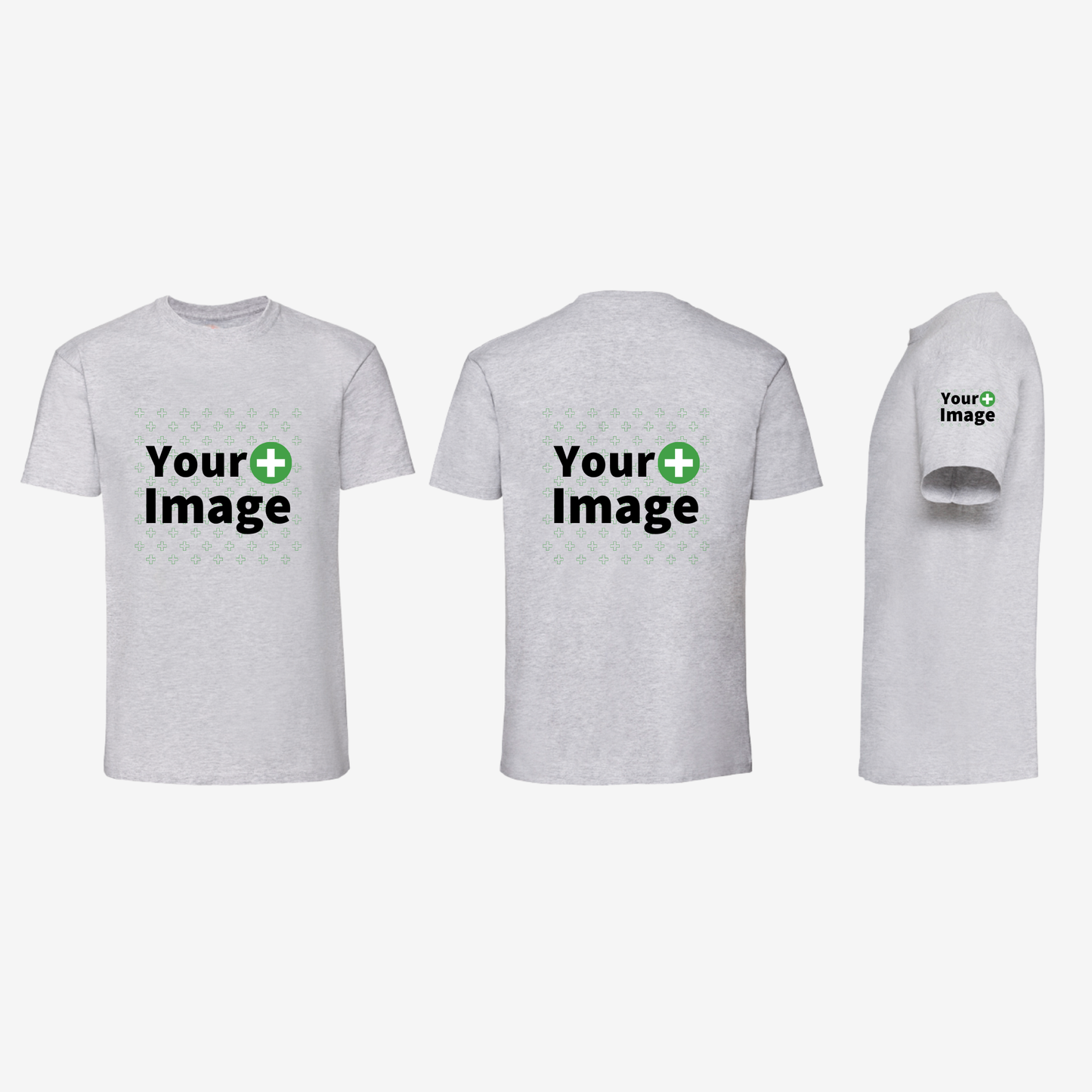 Custom Printed - REGULAR FIT T-SHIRT - Heather Ash Gray