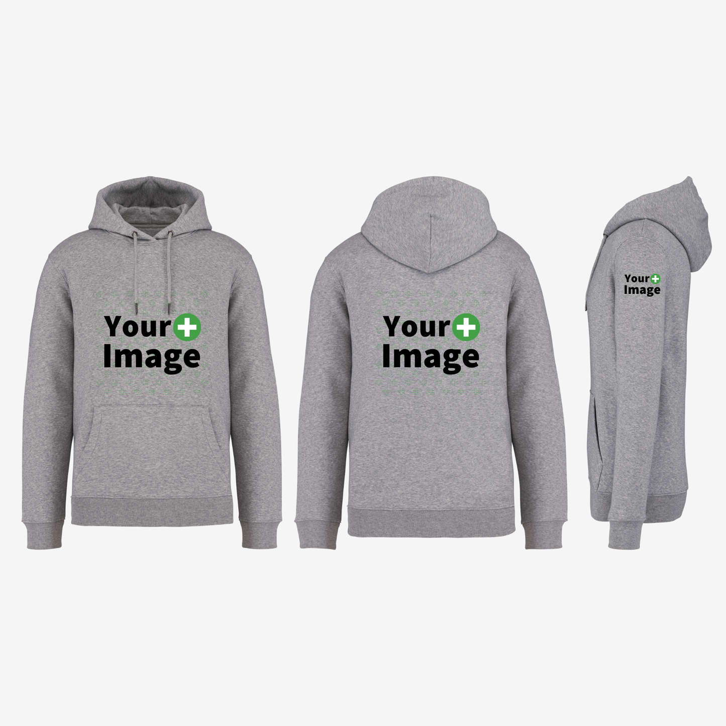 Custom Printed - HOODED SWEATSHIRT - Heather Slub Gray