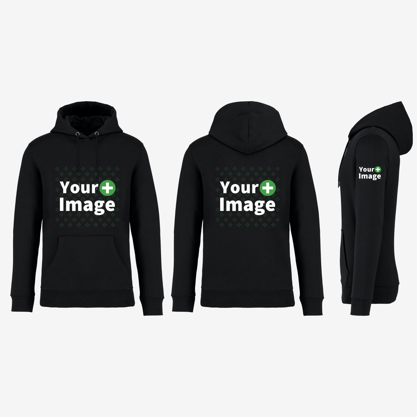 Custom Printed - HOODED SWEATSHIRT - Black