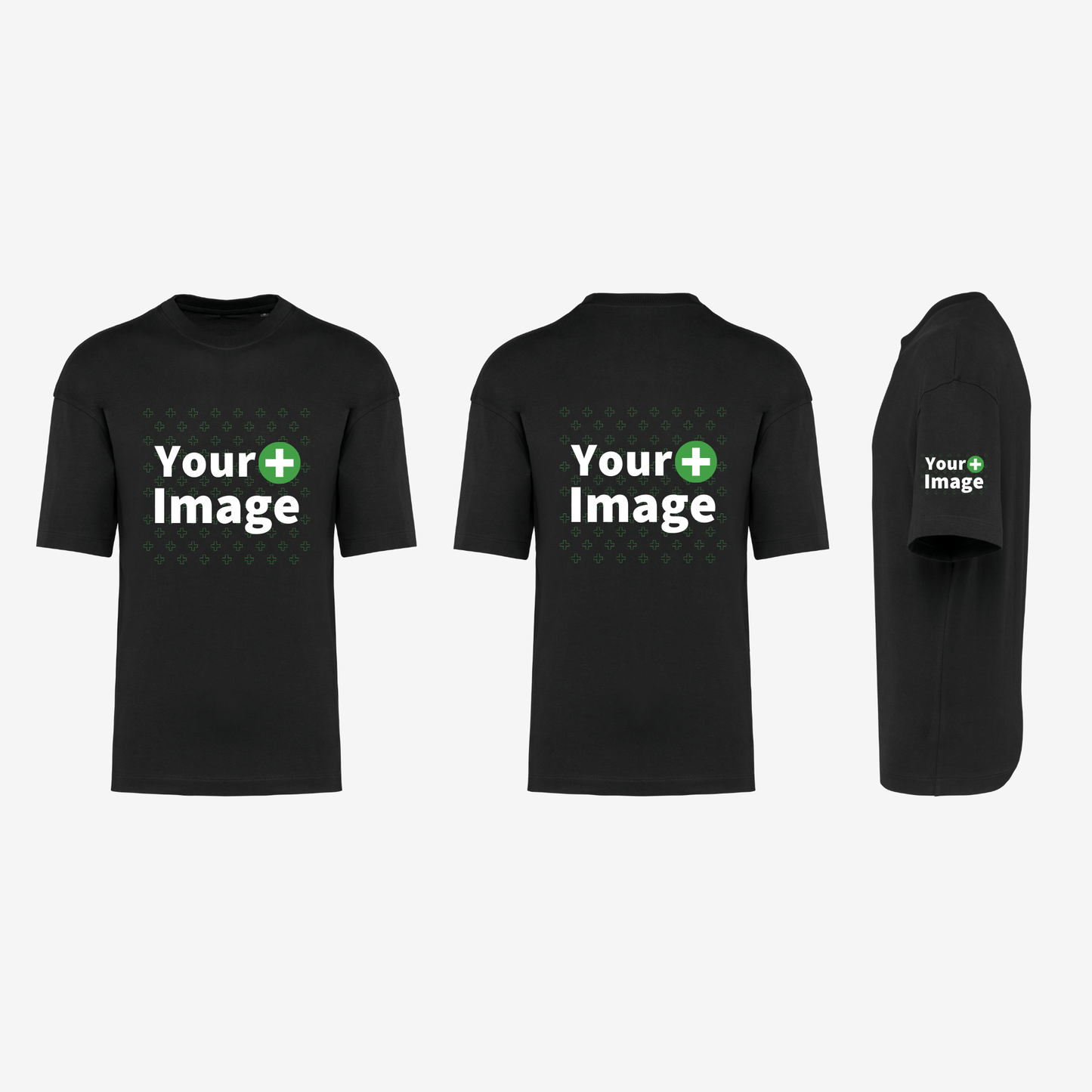 Custom Printed - OVERSIZED DROP SHOULDER T-SHIRT - Black