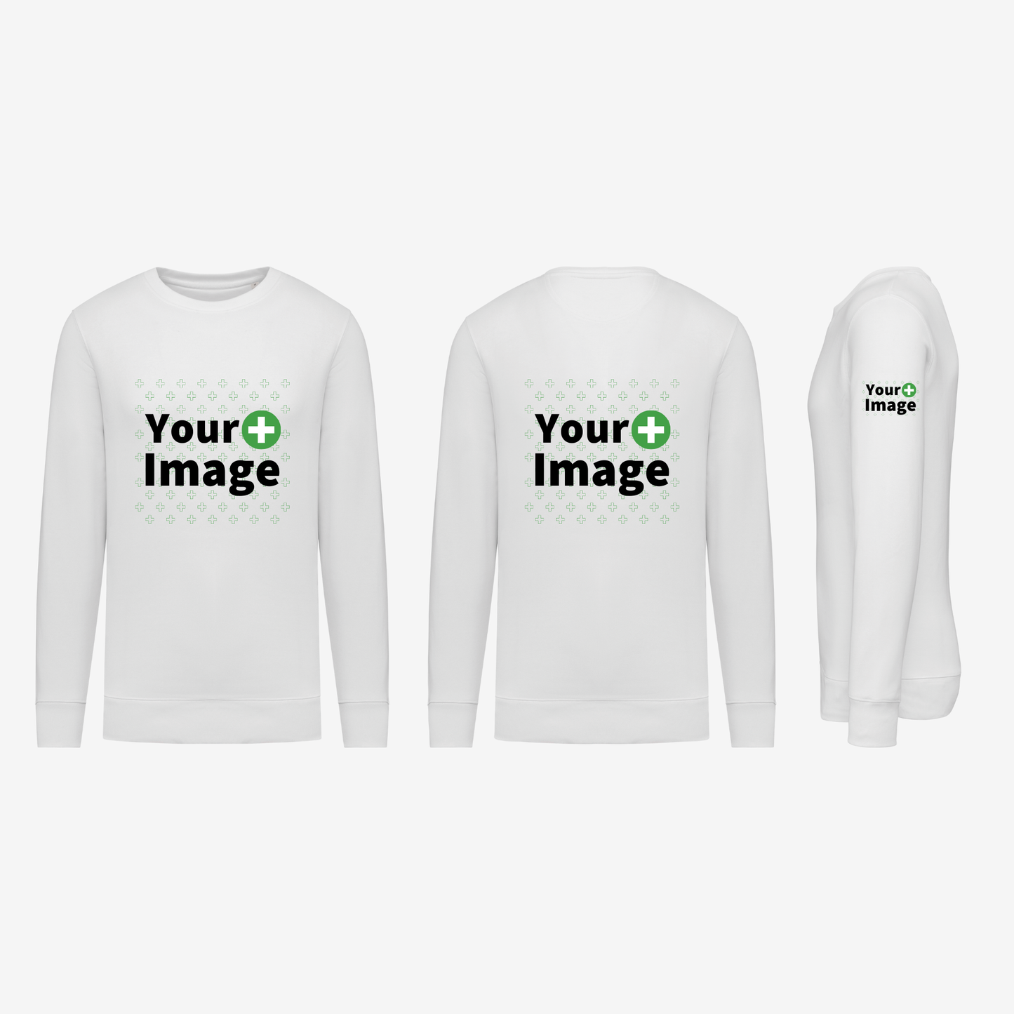 Custom Printed - CREW NECK SWEATSHIRT - White