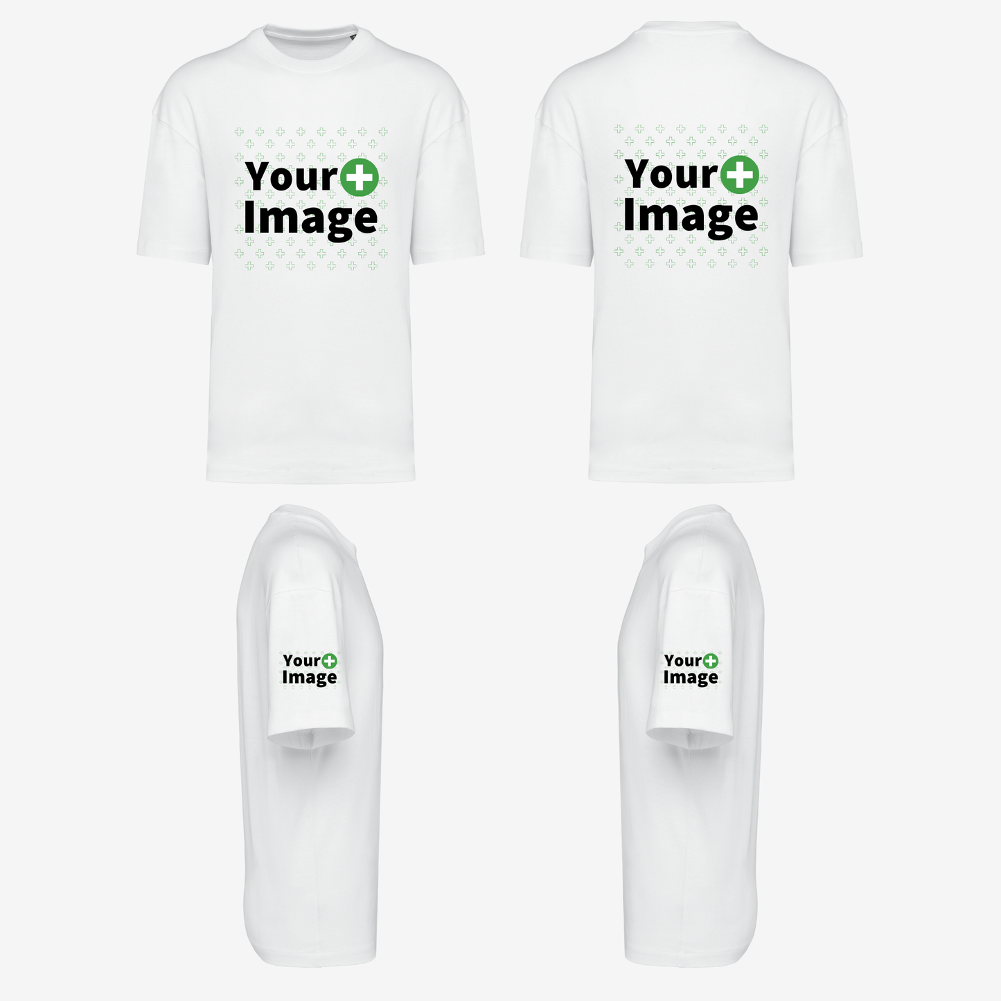 Custom Printed - OVERSIZED DROP SHOULDER T-SHIRT - White