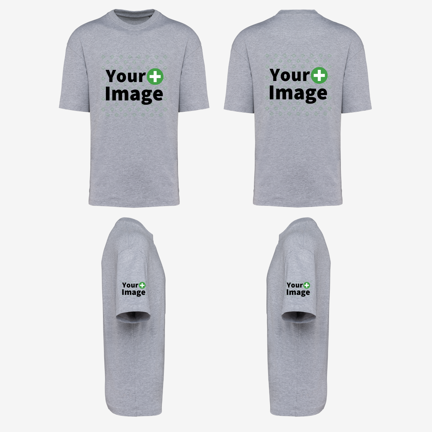 Custom Printed - OVERSIZED DROP SHOULDER T-SHIRT - Heather Slub Gray