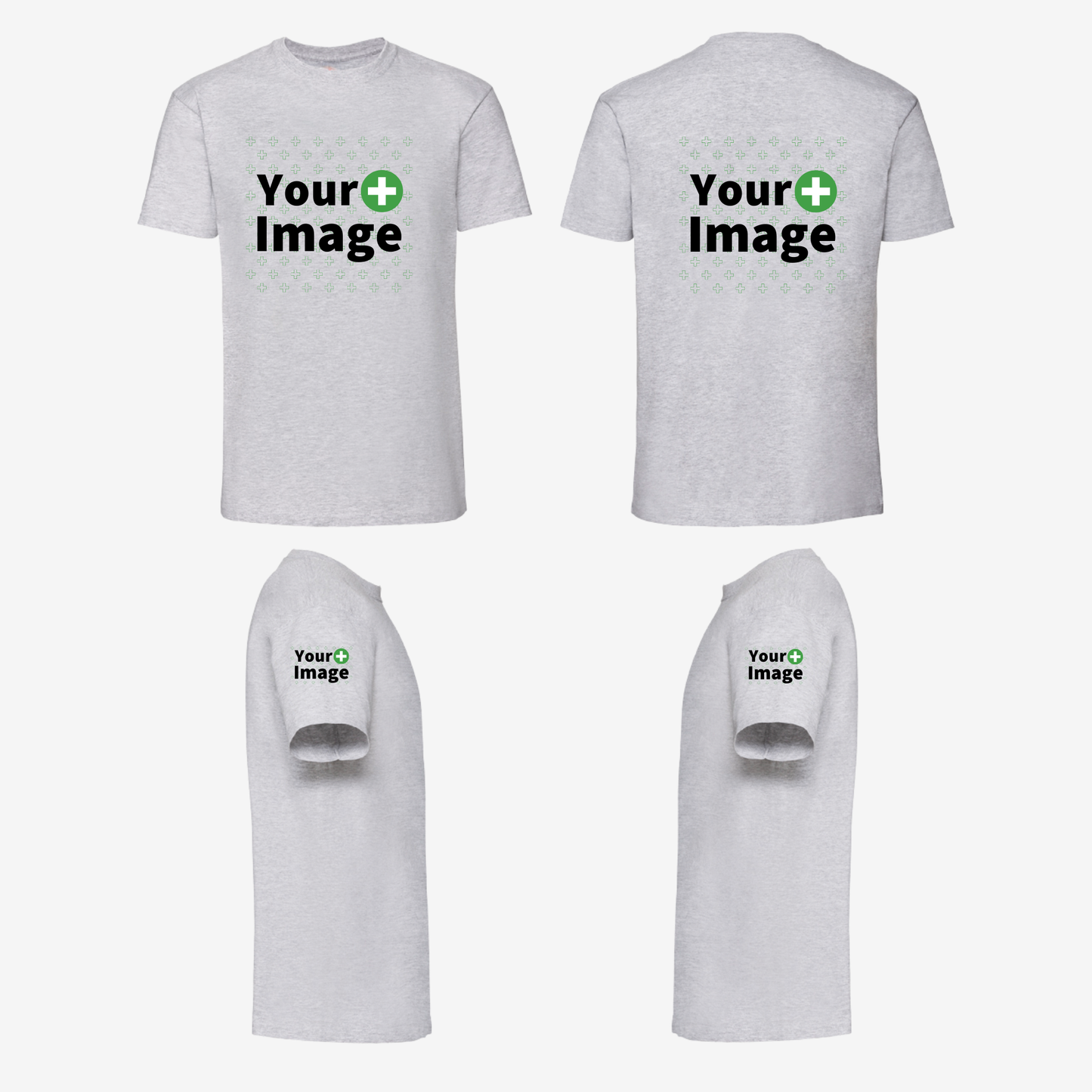 Custom Printed - REGULAR FIT T-SHIRT - Heather Ash Gray