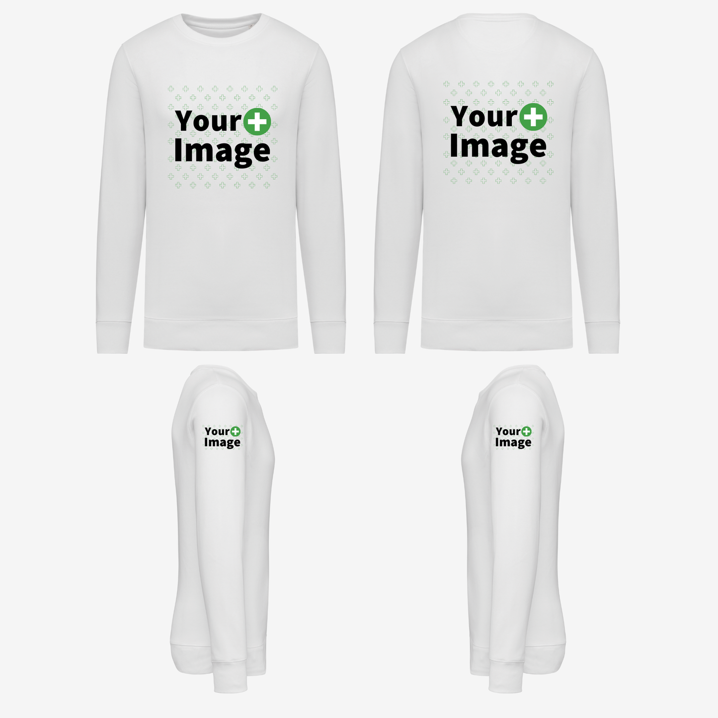 Custom Printed - CREW NECK SWEATSHIRT - White