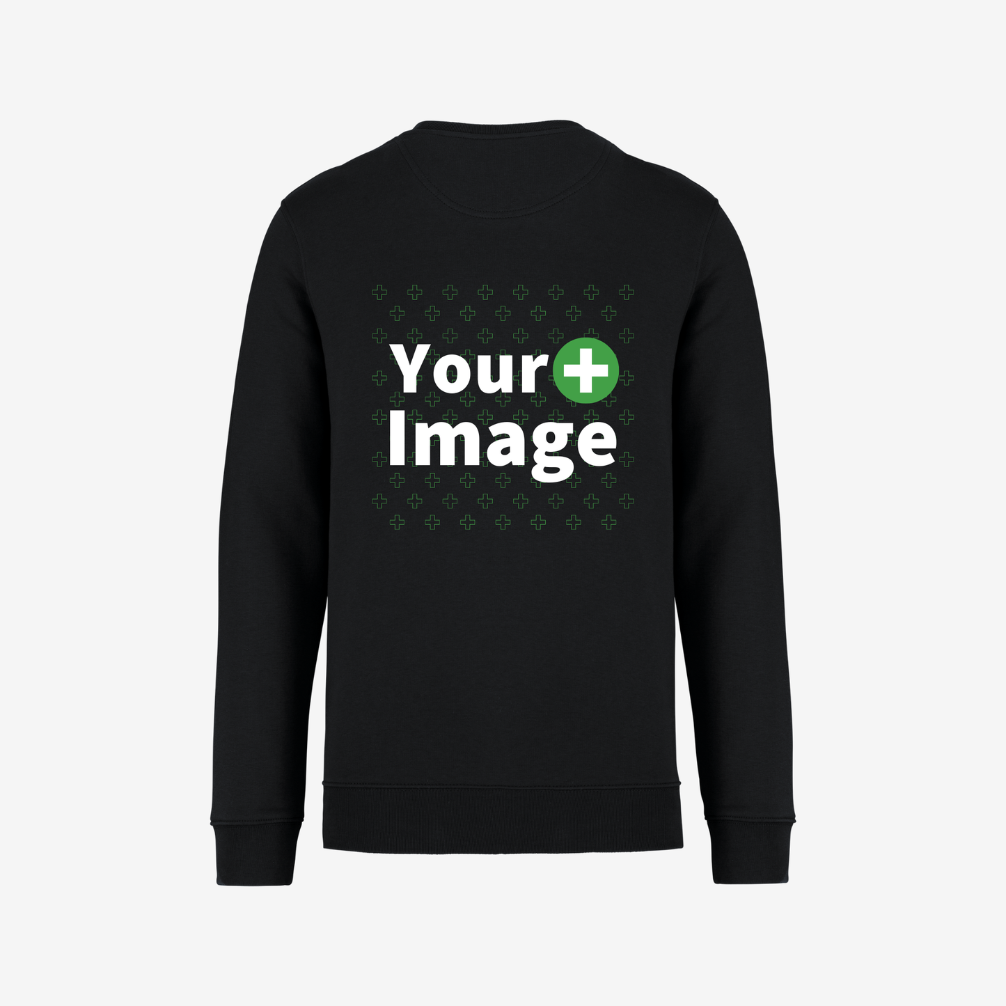 Custom Printed - CREW NECK SWEATSHIRT - Black