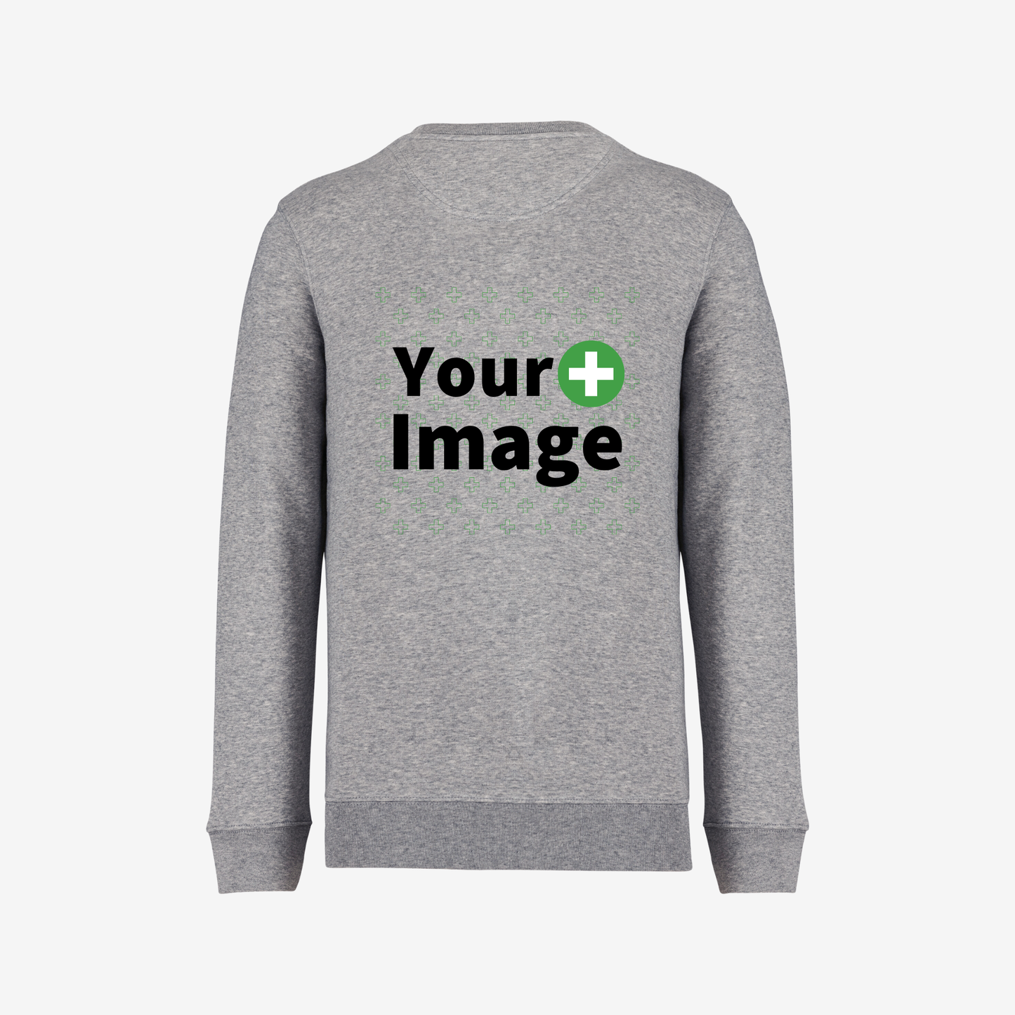 Custom Printed - CREW NECK SWEATSHIRT - Heather Slub Gray