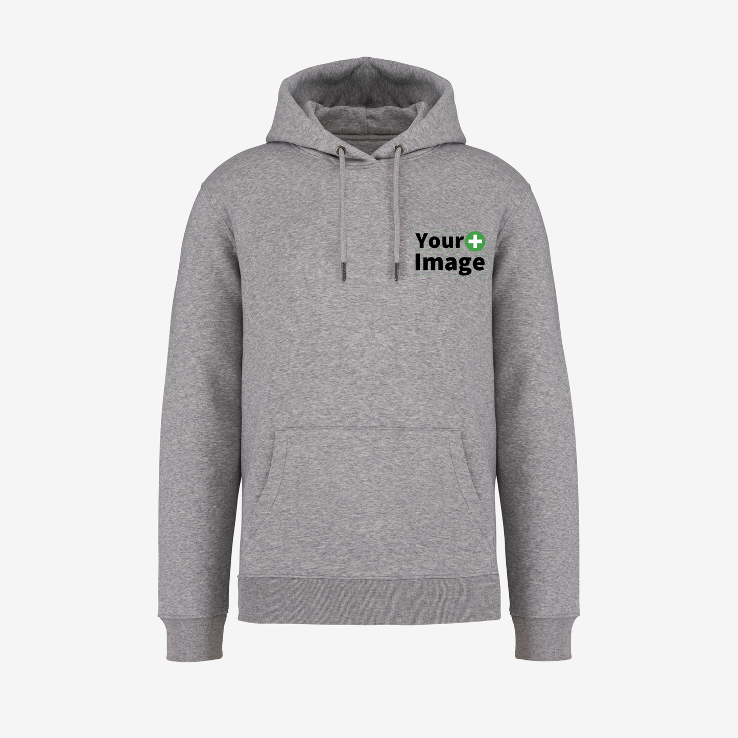 Custom Printed - HOODED SWEATSHIRT - Heather Slub Gray