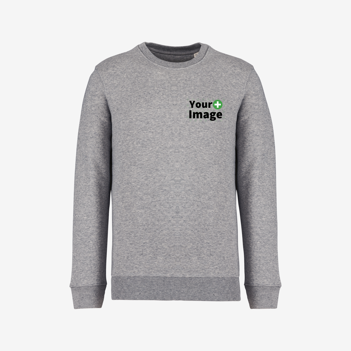 Custom Printed - CREW NECK SWEATSHIRT - Heather Slub Gray