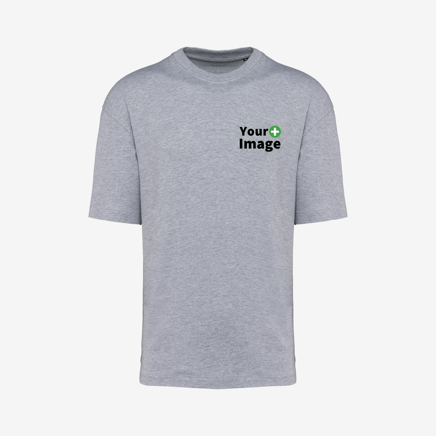 Custom Printed - OVERSIZED DROP SHOULDER T-SHIRT - Heather Slub Gray