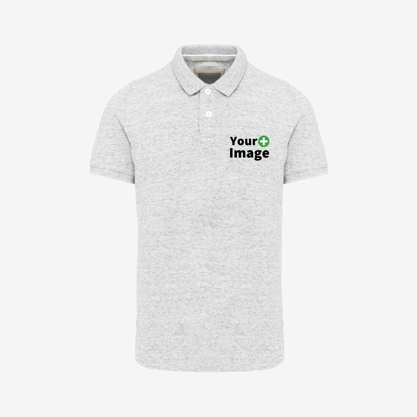 Custom Printed - SHORT SLEEVE POLO - Heather Ash Gray