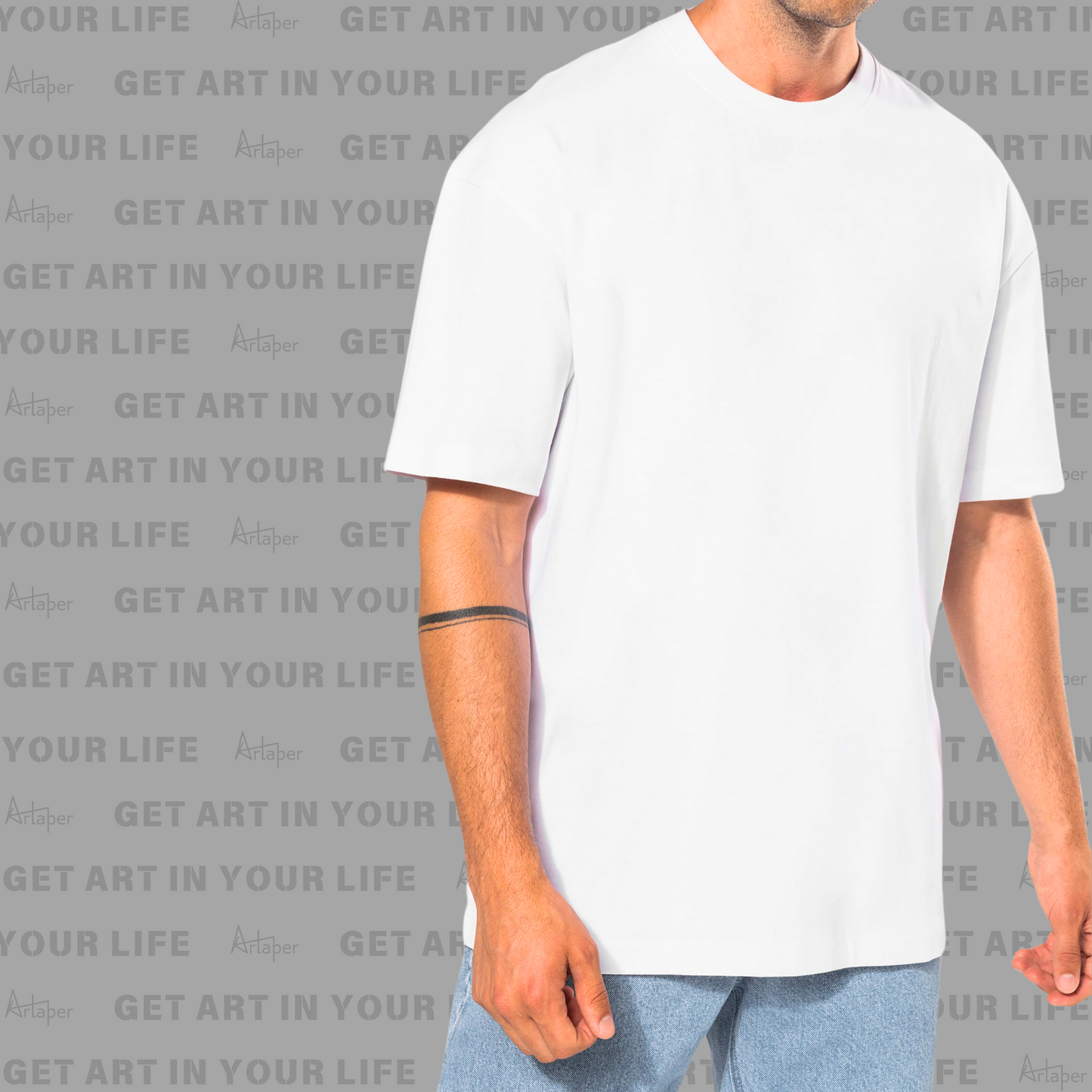 OVERSIZED DROP SHOULDER PLAIN T-SHIRT - White