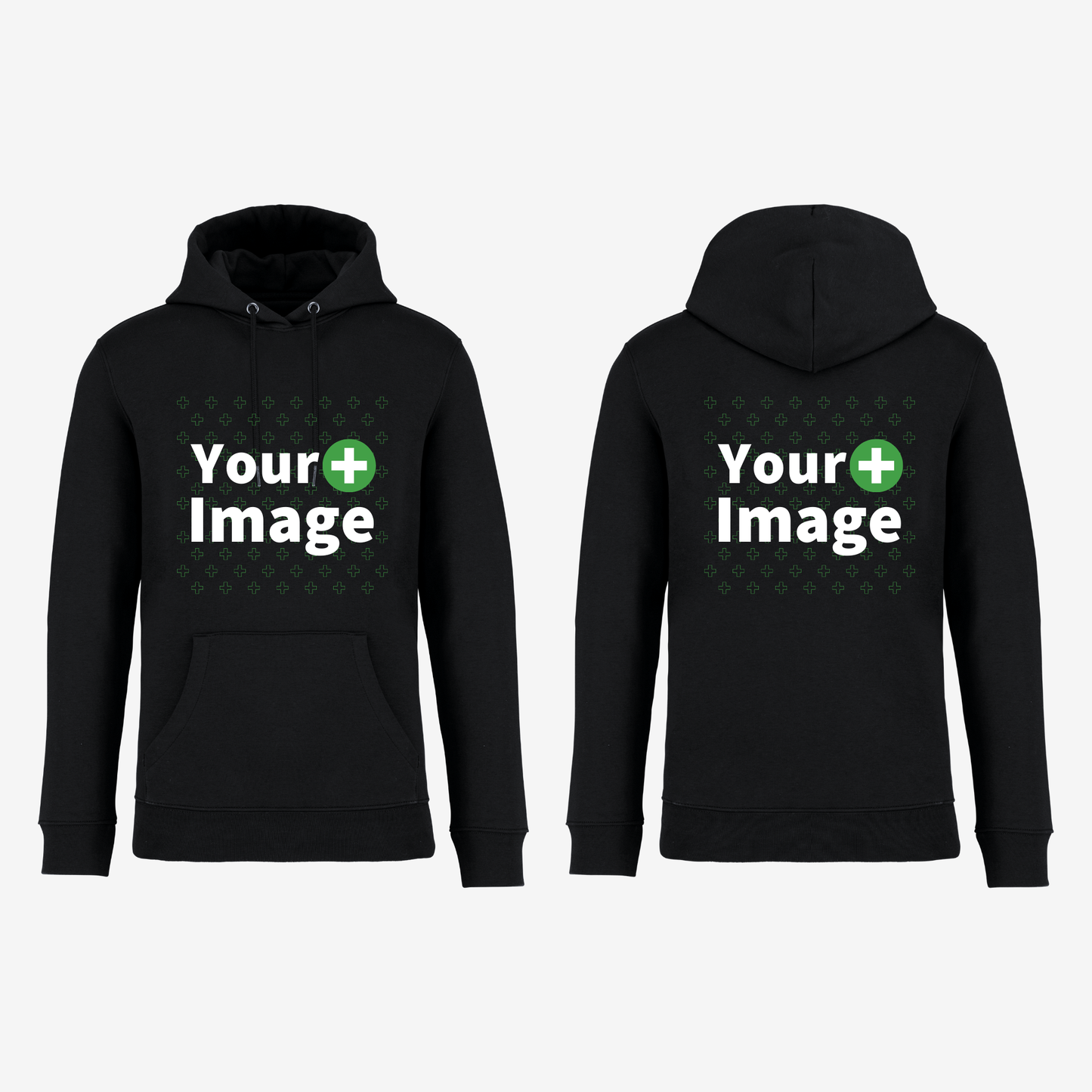 Custom Printed - HOODED SWEATSHIRT - Black