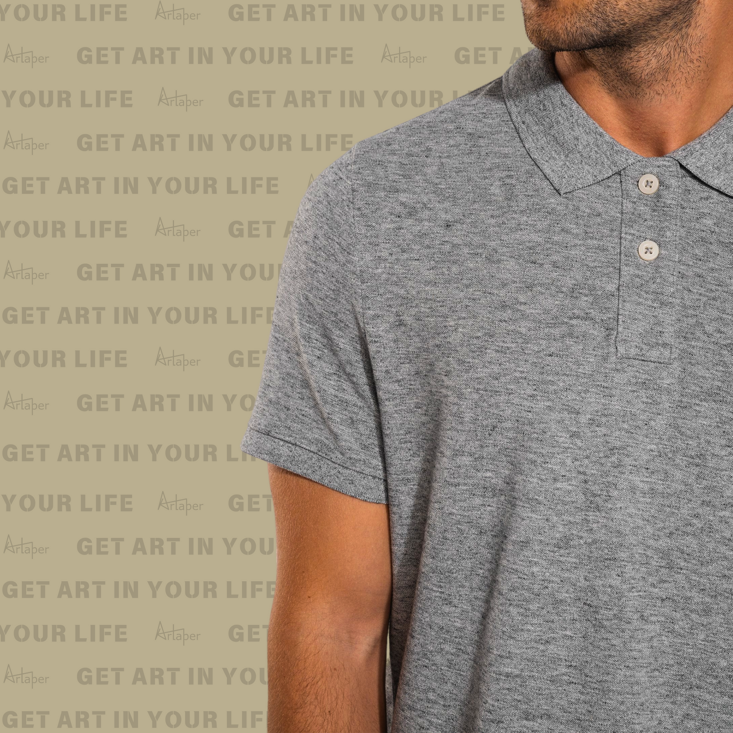 SHORT SLEEVE POLO - Heather Slub Gray