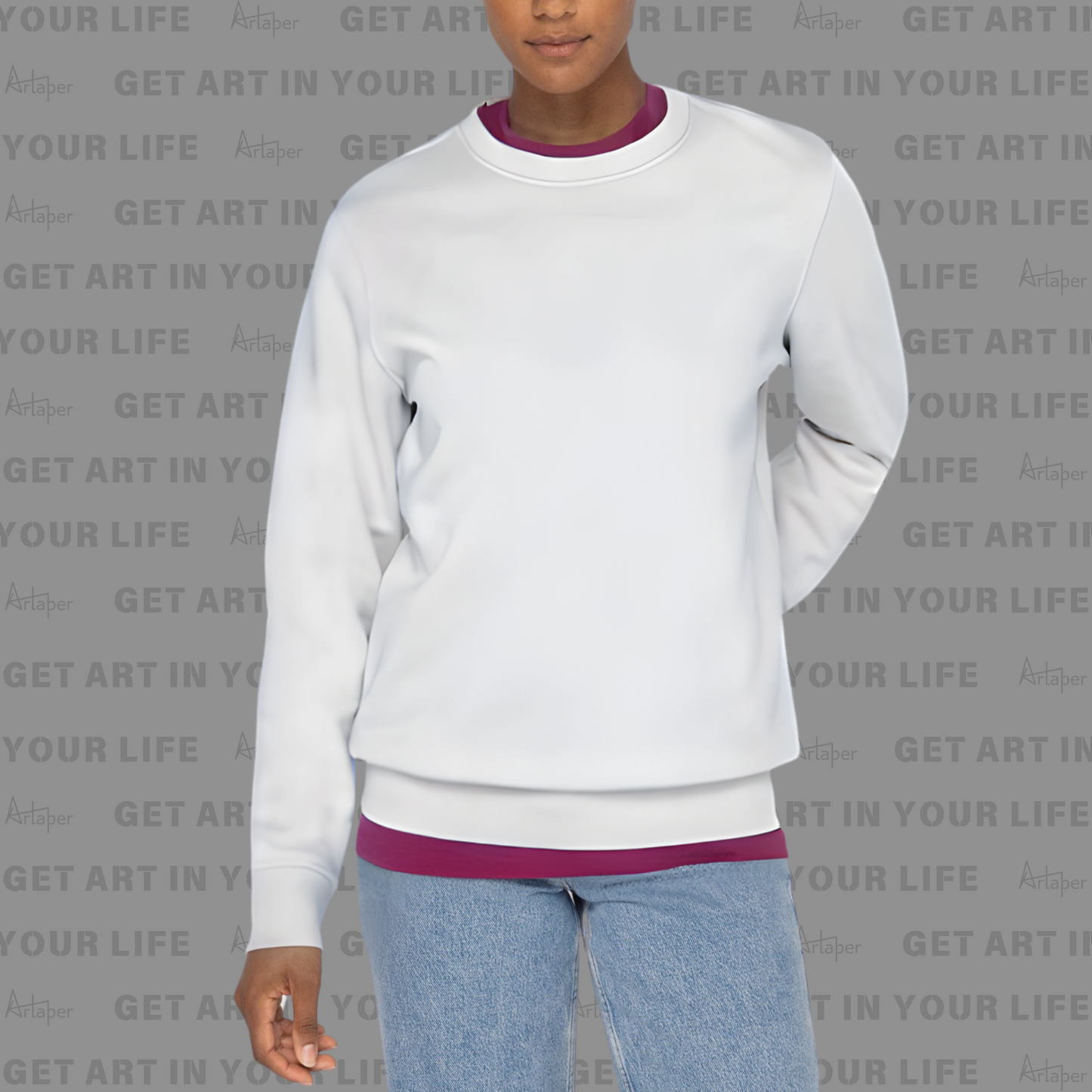 PLAIN CREW NECK SWEATSHIRT - White