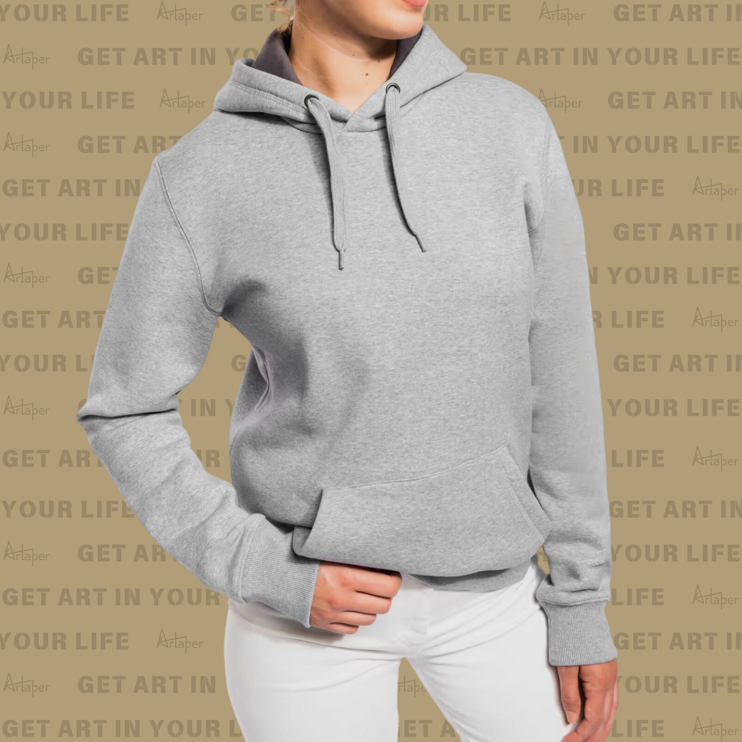 PLAIN HOODED SWEATSHIRT - Heather Slub Gray