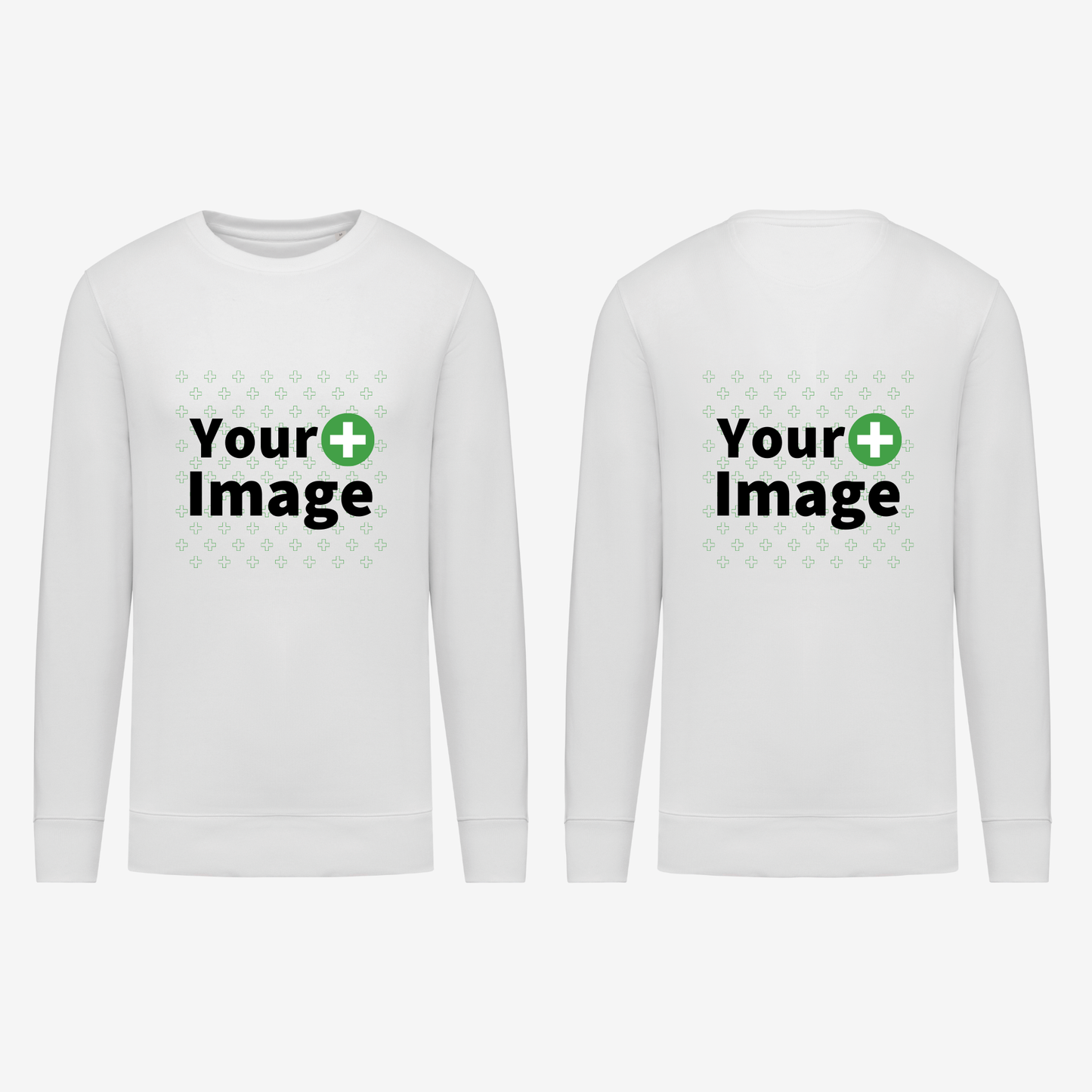 Custom Printed - CREW NECK SWEATSHIRT - White