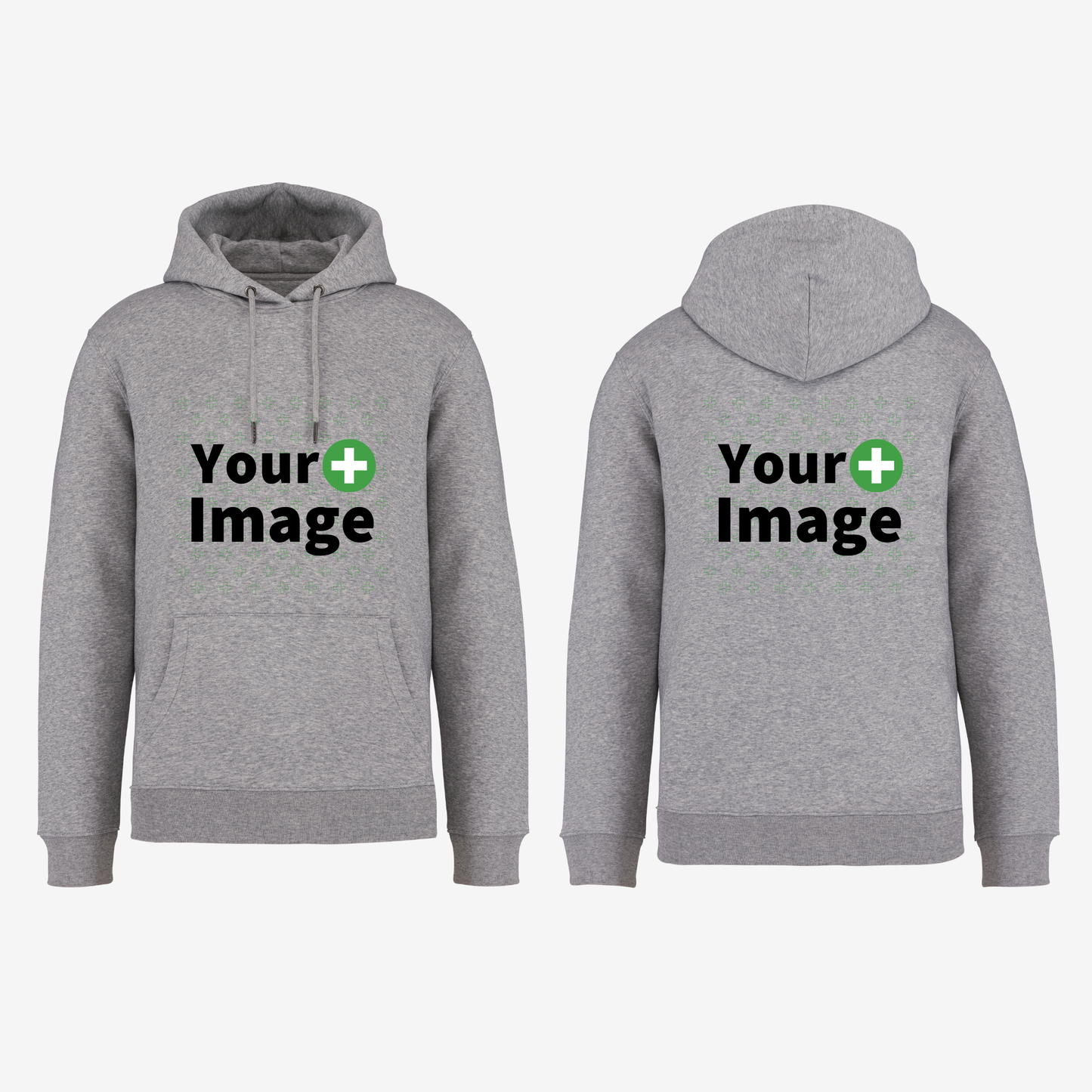 Custom Printed - HOODED SWEATSHIRT - Heather Slub Gray