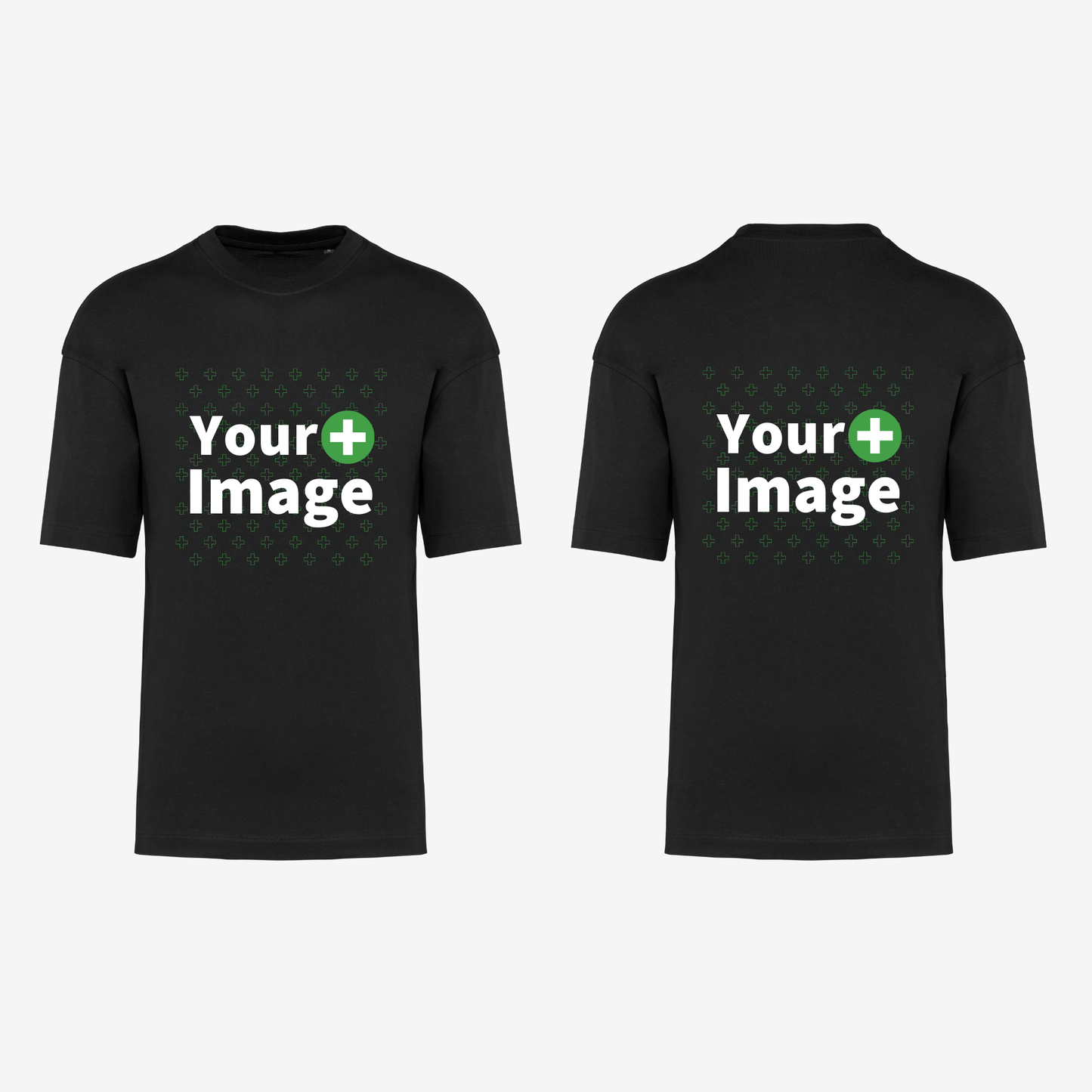 Custom Printed - OVERSIZED DROP SHOULDER T-SHIRT - Black