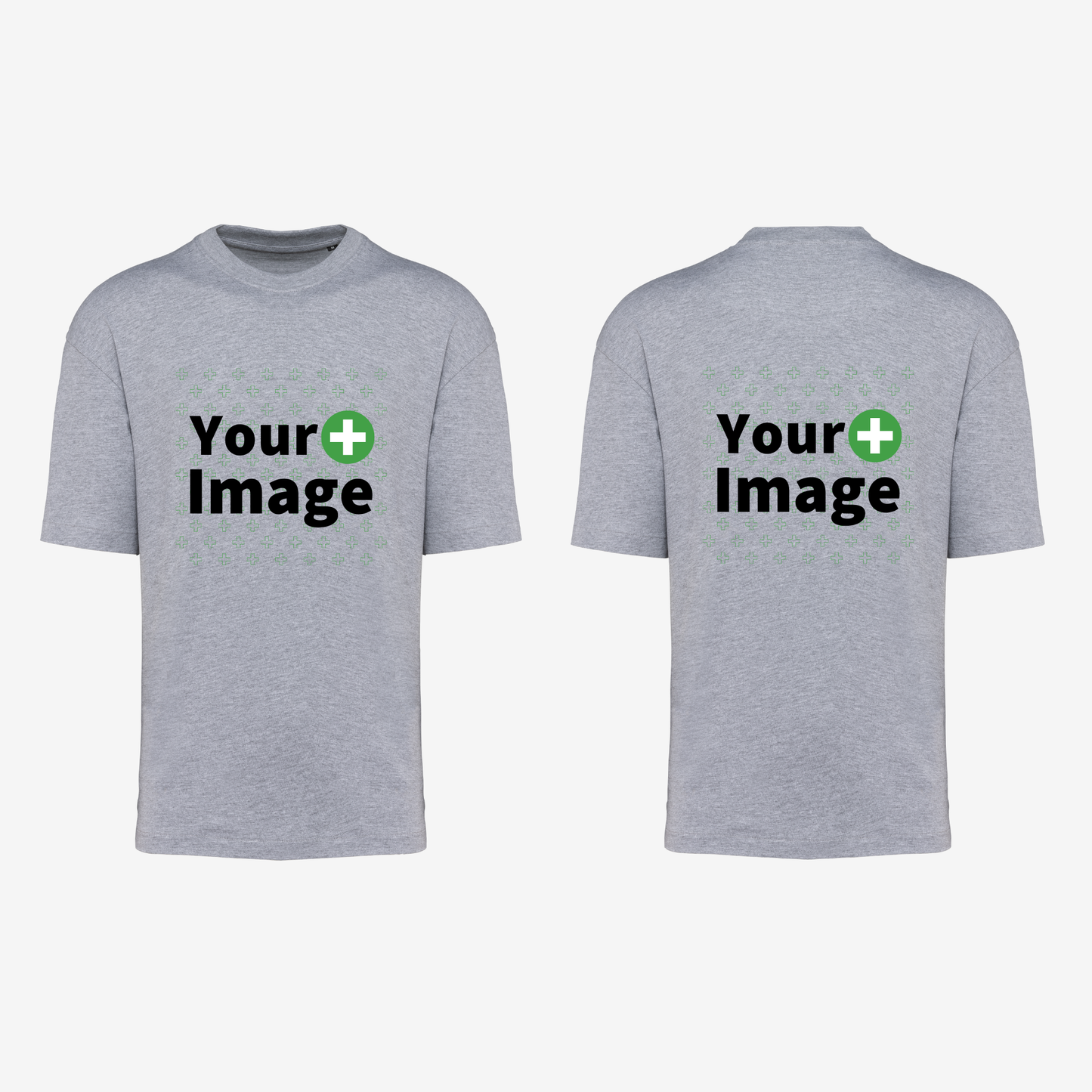Custom Printed - OVERSIZED DROP SHOULDER T-SHIRT - Heather Slub Gray