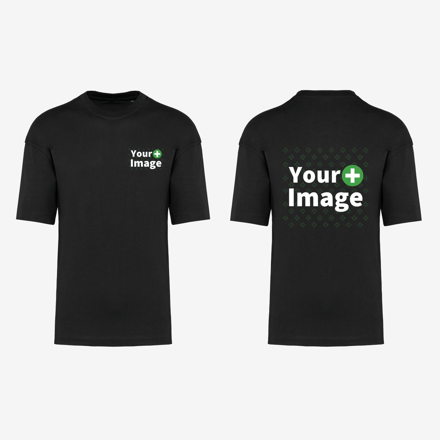 Custom Printed - OVERSIZED DROP SHOULDER T-SHIRT - Black