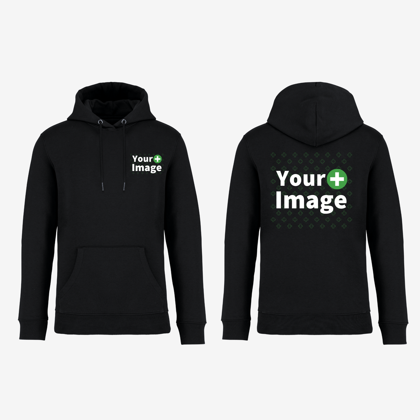 Custom Printed - HOODED SWEATSHIRT - Black