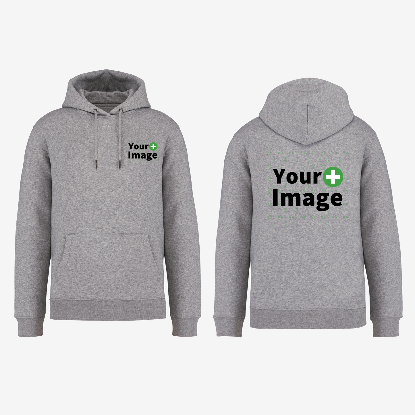 Custom Printed - HOODED SWEATSHIRT - Heather Slub Gray