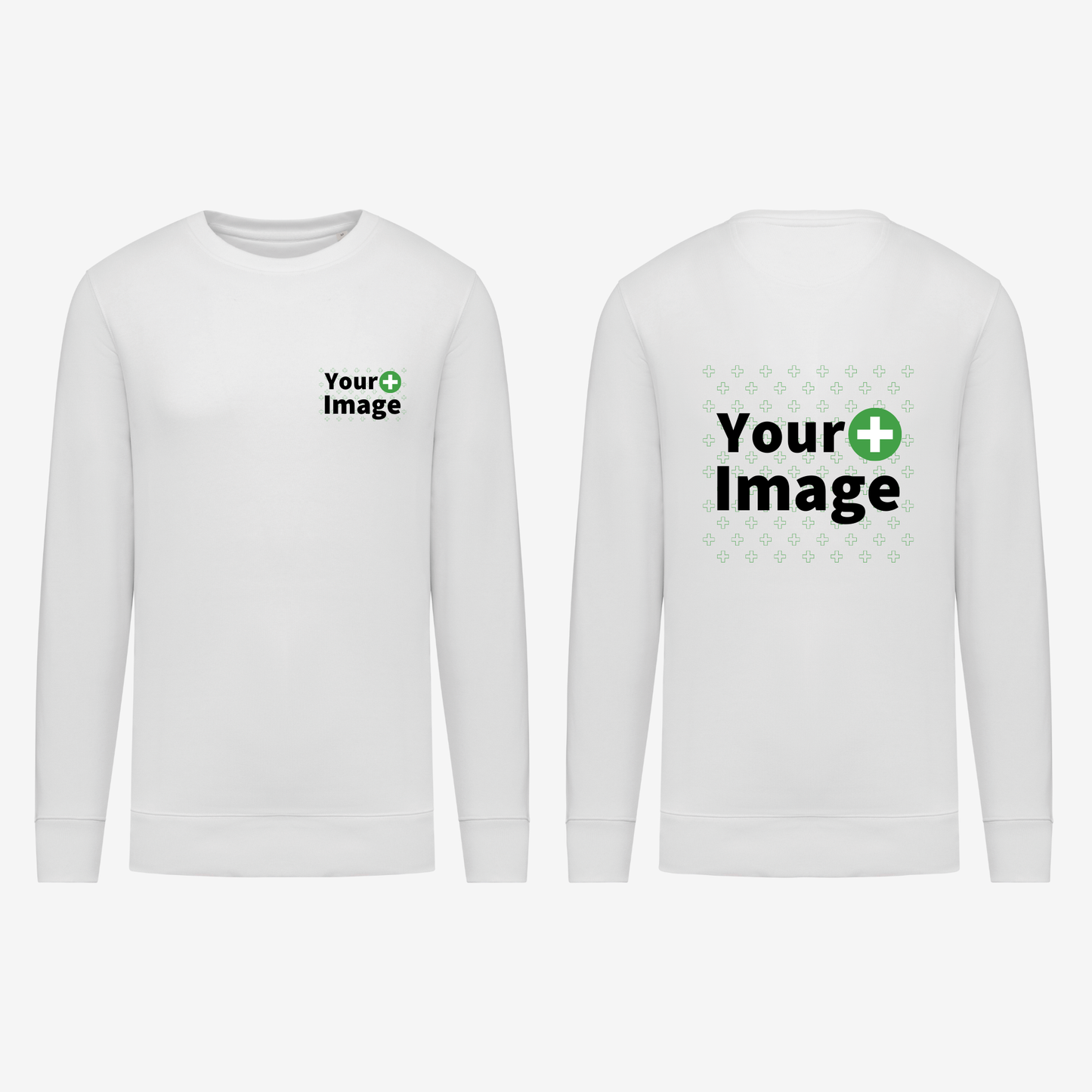 Custom Printed - CREW NECK SWEATSHIRT - White