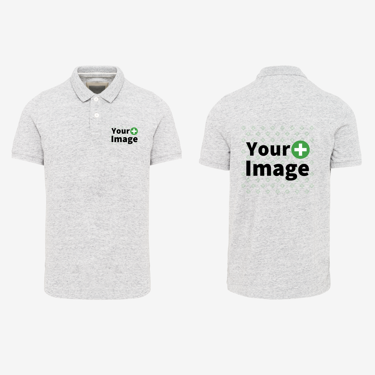 Custom Printed - SHORT SLEEVE POLO - Heather Ash Gray