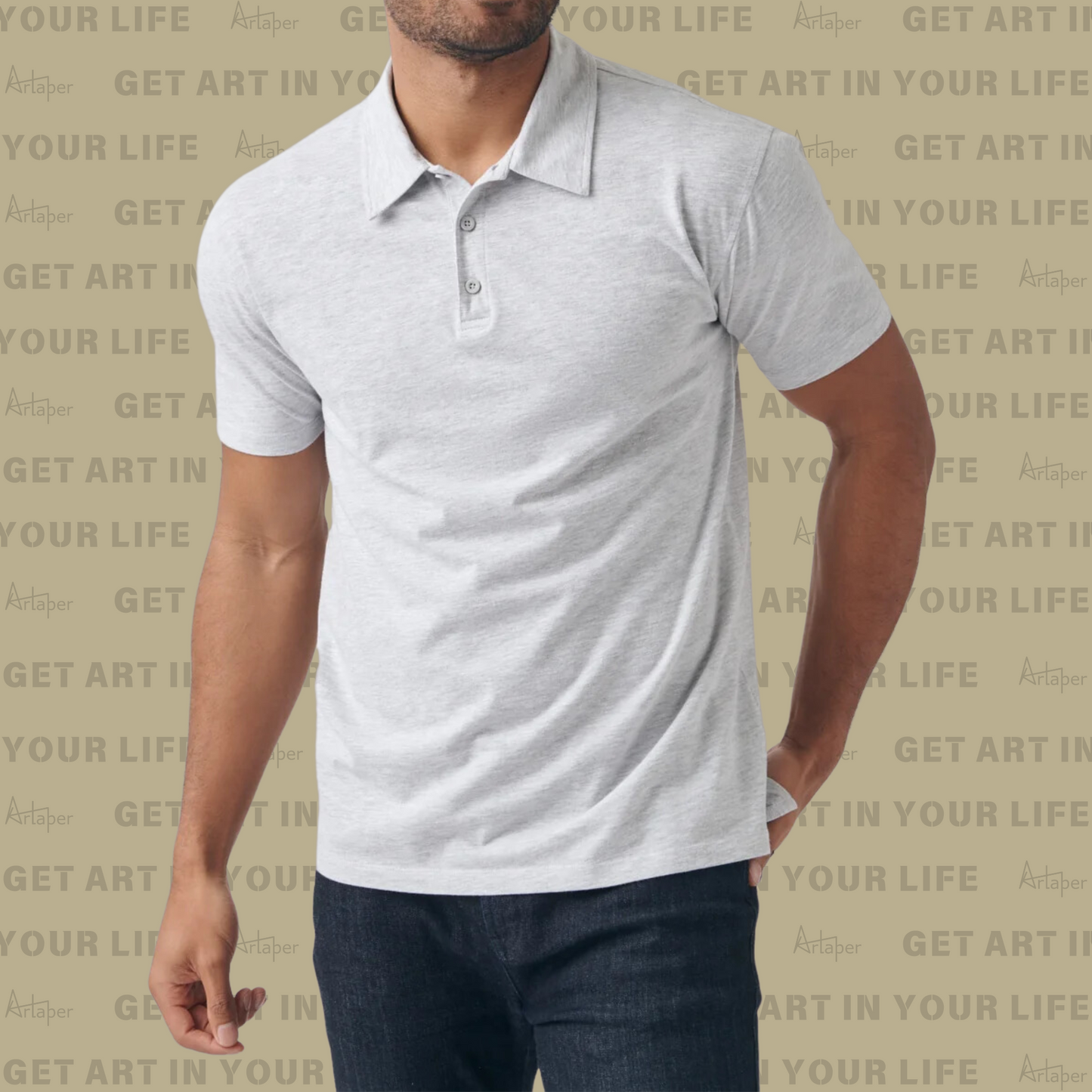 SHORT SLEEVE POLO - Heather Ash Gray
