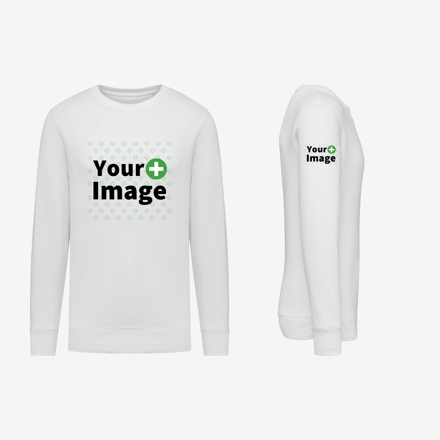 Custom Printed - CREW NECK SWEATSHIRT - White
