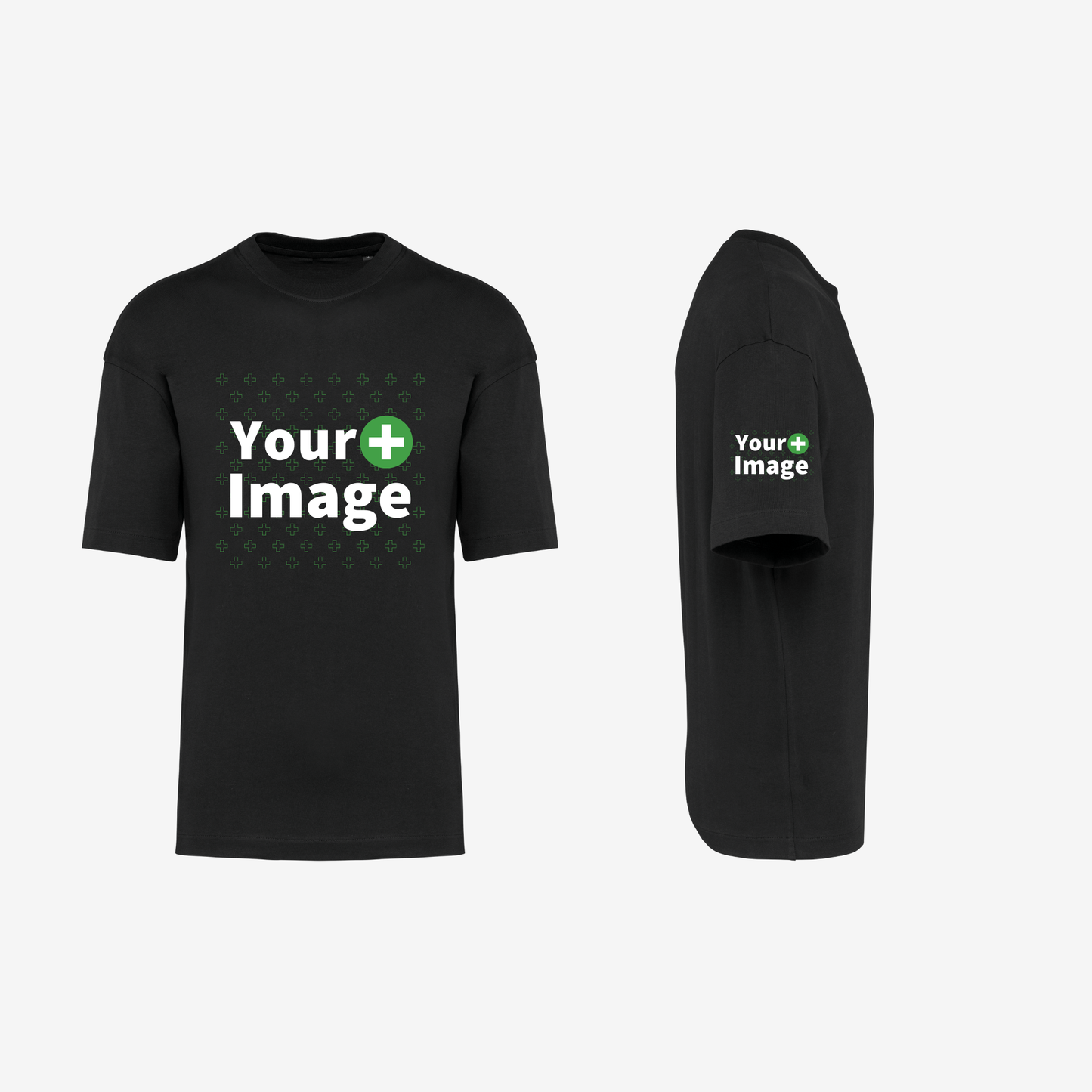 Custom Printed - OVERSIZED DROP SHOULDER T-SHIRT - Black