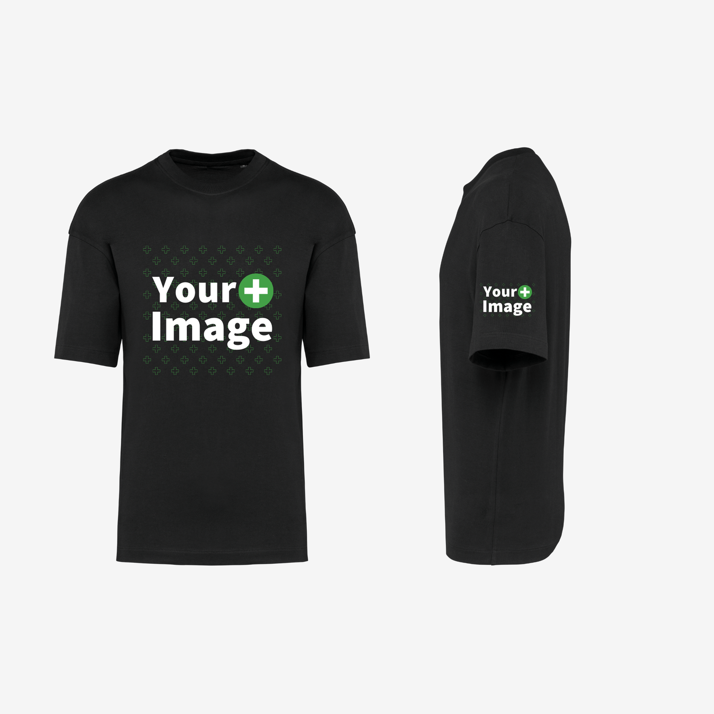 Custom Printed - OVERSIZED DROP SHOULDER T-SHIRT - Black