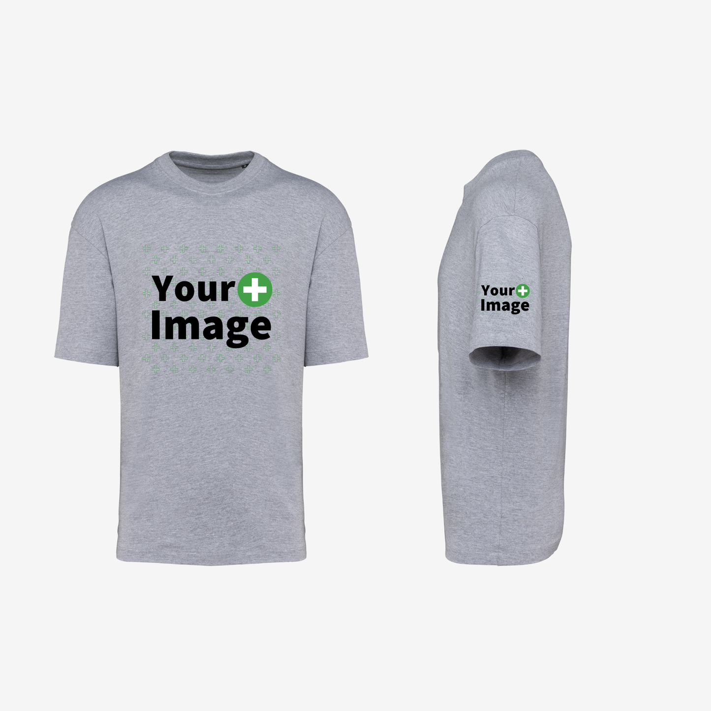 Custom Printed - OVERSIZED DROP SHOULDER T-SHIRT - Heather Slub Gray