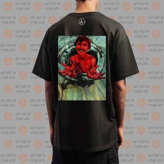 Man Hole on OVERSIZED DROP SHOULDER PLAIN T-SHIRT